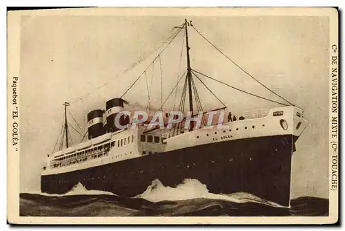 Cartes postales Bateau Paquebot El Golea Cie de Navigation Mixte