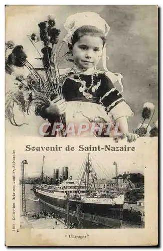 Cartes postales Bateau Paquebot L'Espagne Saint-Nazaire Enfant
