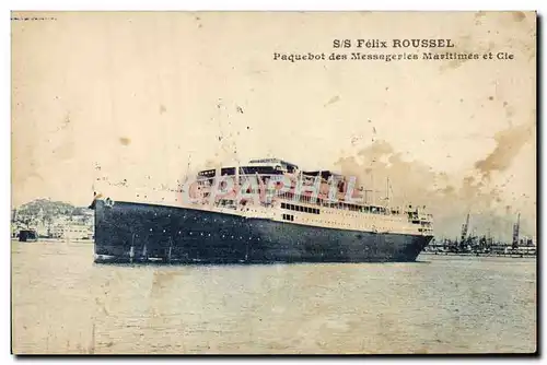 Ansichtskarte AK Bateau Paquebot des Messageries Maritimes SS Felix Roussel