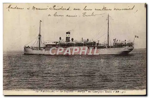 Ansichtskarte AK Bateau Paquebot Europe des Chargeurs Reunis Pauillac