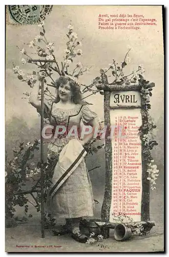 Cartes postales Fantaisie Femme Avril