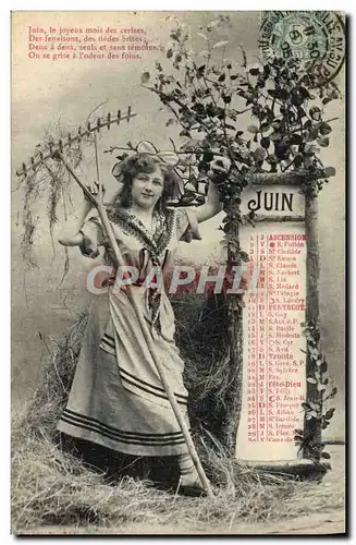 Cartes postales Fantaisie Femme Juin