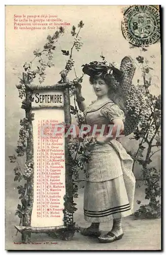 Cartes postales Fantaisie Femme Septembre