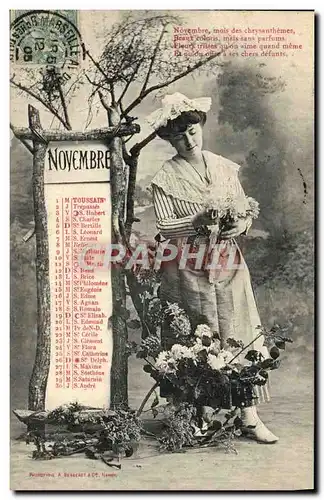 Cartes postales Fantaisie Femme Novembre