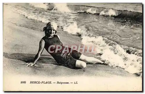 Cartes postales Fantaisie Femme Maillot de Bain Berck Plage Baigneuse