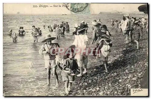 Ansichtskarte AK Fantaisie Enfants Dieppe Maillot de Bain Sur la plage