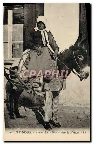 Cartes postales Ane Mule Ile de Re Ars en Re Depart pour le marche TOP