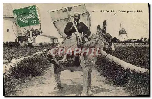 Cartes postales Ane Mule lle de Re Depart pour le peche Femme