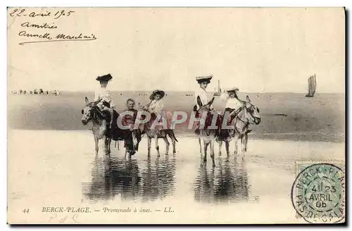 Cartes postales Ane Mule Berck Plage Promenade a anes