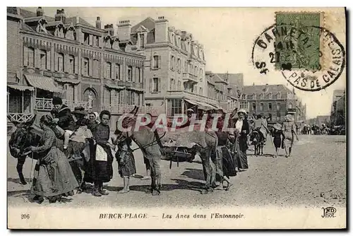 Ansichtskarte AK Ane Mule Berck Plage Les anes dans l&#39entonnoir