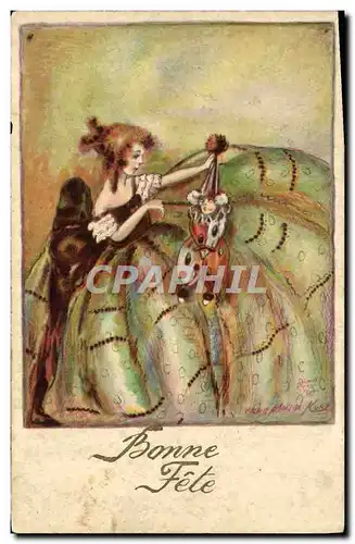 Cartes postales Fantaisie Illustrateur Femme Marrionnette