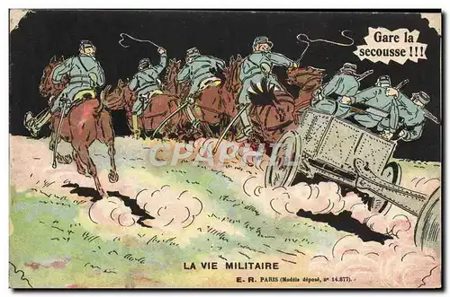 Cartes postales Militaria Gare a la secousse Cheval