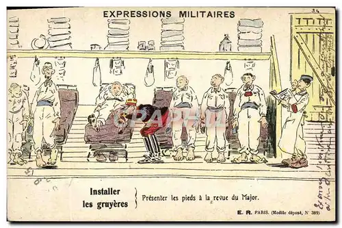 Ansichtskarte AK Militaria Expressions militaires Installer les gruyeres