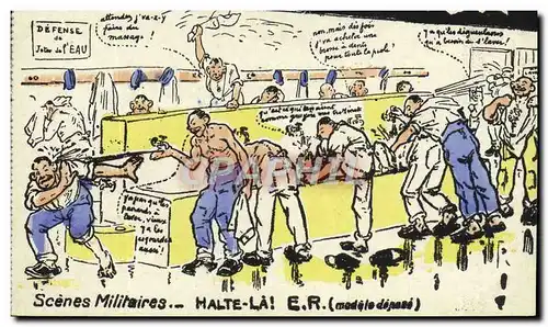 Cartes postales Militaria Halte la