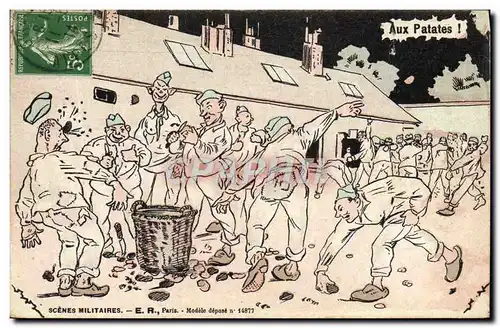 Cartes postales Militaria Aux patates