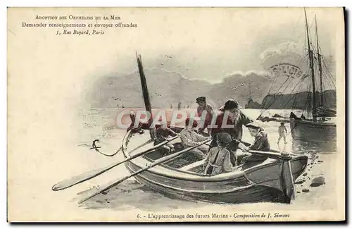 Cartes postales Folklore L&#39apprentissage des futurs marins Peche Pecheur