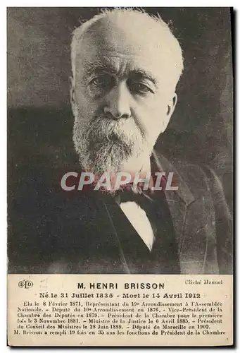 Cartes postales M Henri Brisson Assemblee nationale