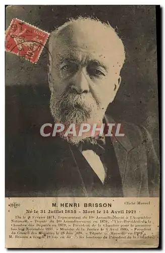 Cartes postales M Henri Brisson Assemblee nationale
