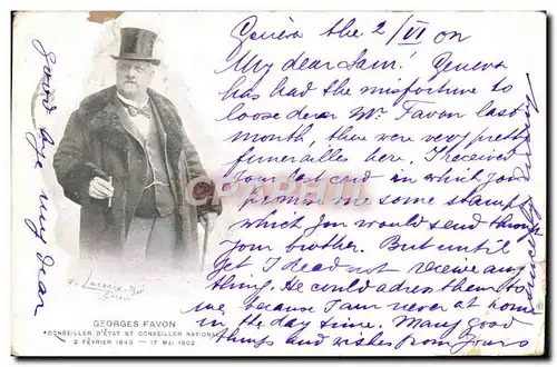 Cartes postales Georges Favon Conseiller d&#39Etat et conseiller national 1843 1902