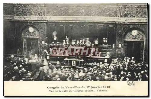 Cartes postales Congres de Versailles 17 janvier 1913 Vue de la salle du Congres pendant la seance