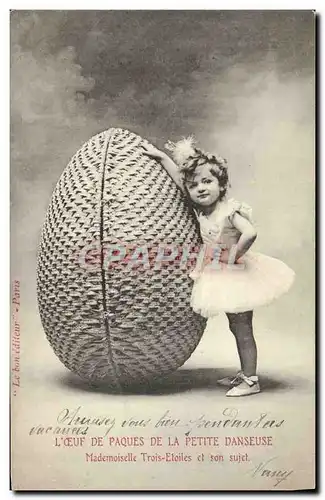 Ansichtskarte AK Danse L&#39oeuf de Paques de la petite danseuse Mademoiselle Trois Etoiles et son sujet