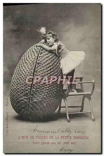 Cartes postales Danse L&#39oeuf de Paques de la petite danseuse Aussi grande que toi petit oeuf