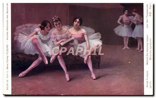 Cartes postales Danse Salon de 1914 Mme Fanny Fleury Avant la lecon