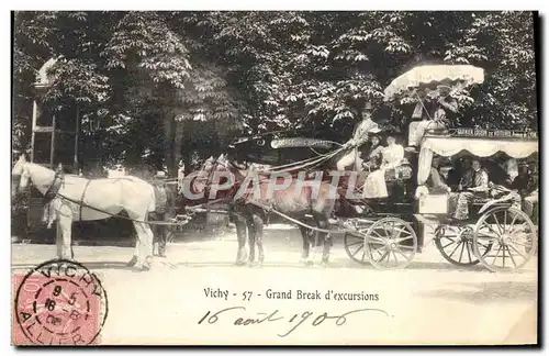 Cartes postales Attelage Vichy Grand Break d&#39excursions Chevaux