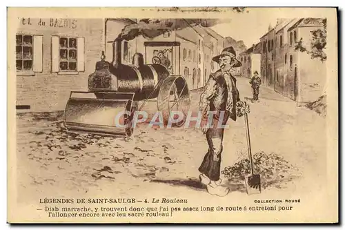 Cartes postales Legendes de Saint Saulge Le rouleau Tracteur Train