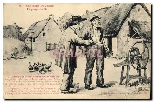 Cartes postales Nos bons paysans La pompe inutile