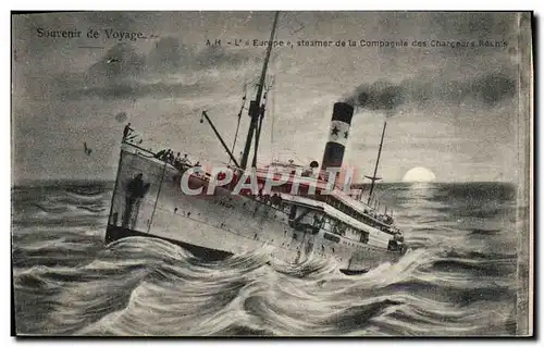 Cartes postales Bateau Paquebot L&#39Europe Steamer de la Compagnie des Chargeurs Reunis