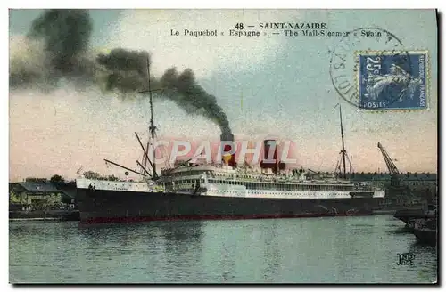 Cartes postales Bateau Paquebot Saint-Nazaire Espagne