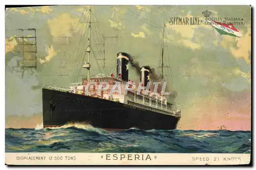 Cartes postales Bateau Paquebot Esperia Sitmar Line