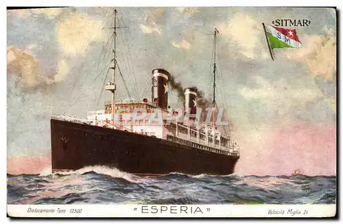 Cartes postales Bateau Paquebot Esperia Sitmar Line