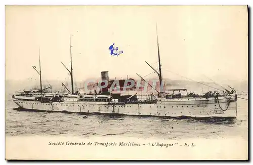 Cartes postales Bateau Paquebot Societe Generale des Transports maritimes L'Espagne