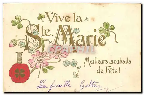 Cartes postales Femme Prenom Marie Trefle