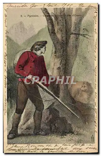 Cartes postales Ours Pyrenees Chasseur d&#39ours Vallee d&#39Ossau Chasse