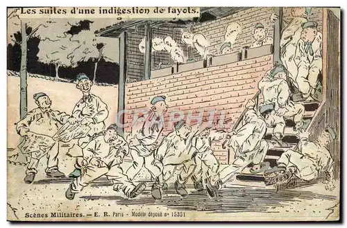 Ansichtskarte AK Militaria Les suites d&#39une indigestion de fayots