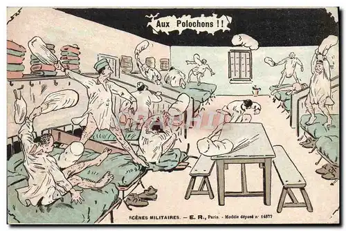 Cartes postales Militaria Aux polochons