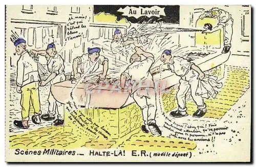 Cartes postales Militaria Au lavoir