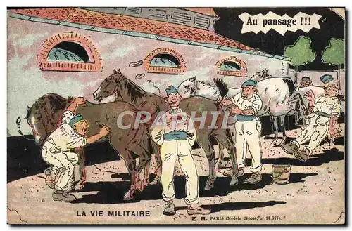 Cartes postales Militaria Au passage Cheval