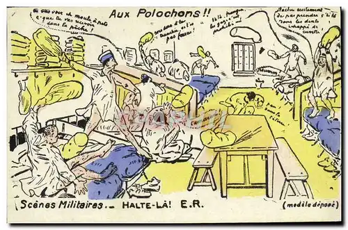 Cartes postales Militaria Aux polochons