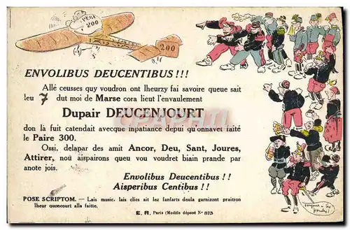 Cartes postales Militaria Envolibus Deuxentibus Dupair Deucenjourt Avion