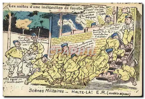 Cartes postales Militaria les suites d&#39une indigestion de fayots