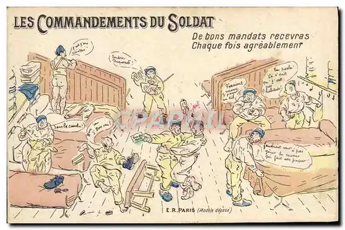 Cartes postales Militaria Les commandements du soldat