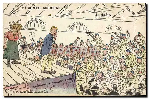 Cartes postales Militaria Au theatre