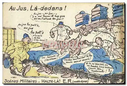 Cartes postales Militaria Au jus La dedans