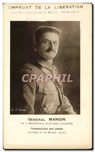 Cartes postales Militaria Emprunt de la liberation General Mangin