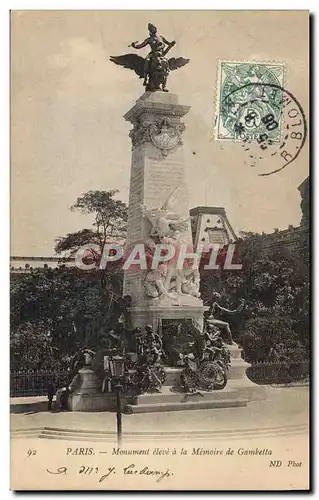 Ansichtskarte AK Paris Monument eleve a la memoire de Gambetta