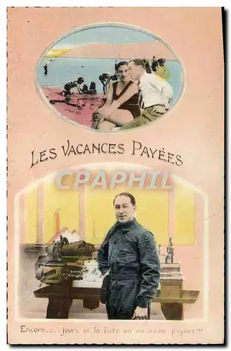 Cartes postales Les vacances payees